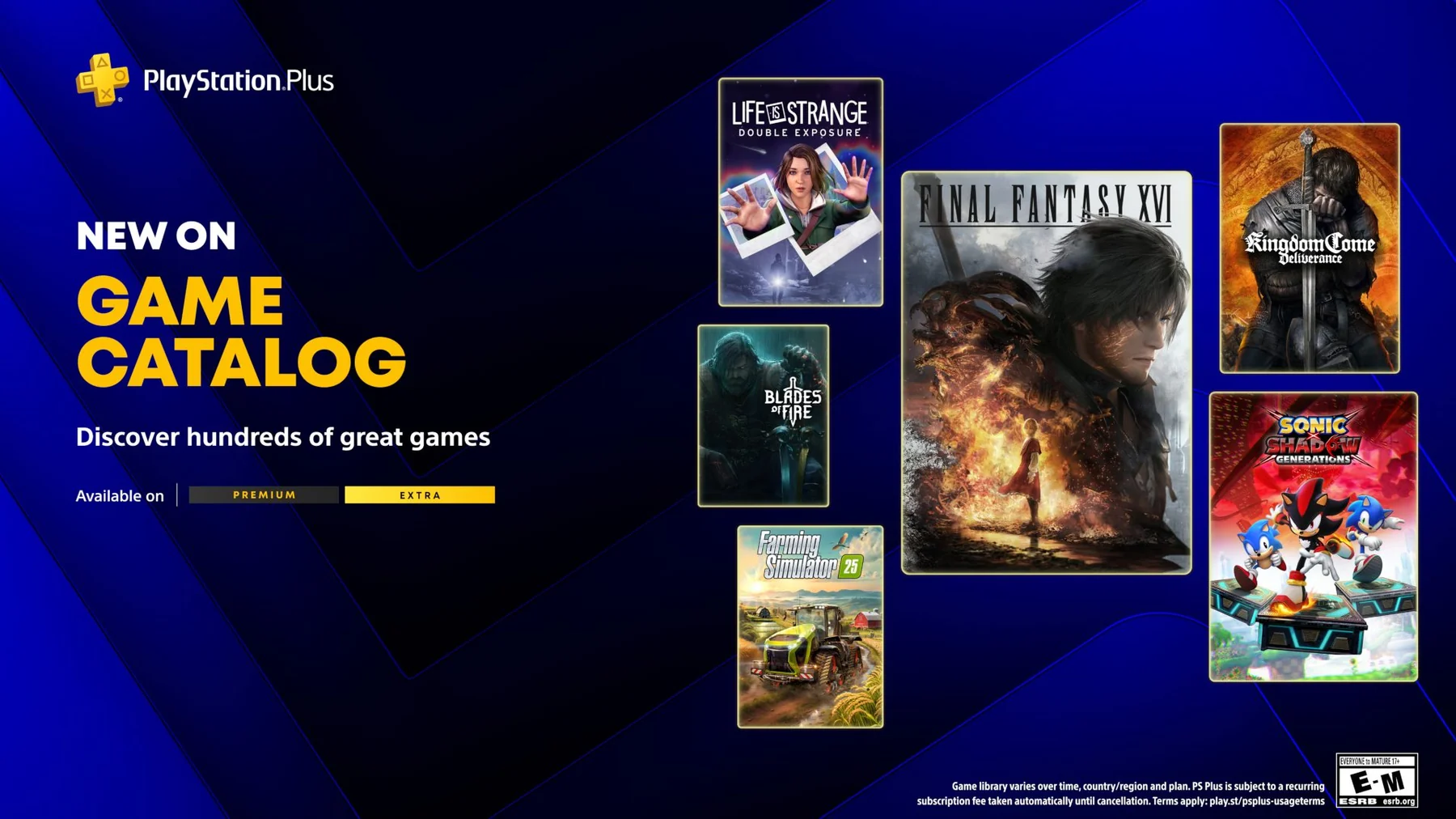 Official PlayStation Plus June 2026 Game Catalog artwork featuring Final Fantasy XVI and other additions